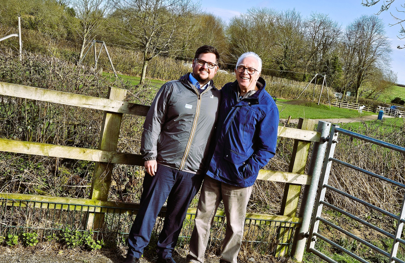 Cllr Ben Taylor and Cllr Mike Shirley at Fosse Meadows